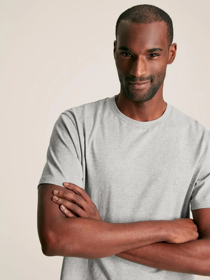 Joules Tops and Tshirts Men Grey Plain Jersey Crew Neck TShirt