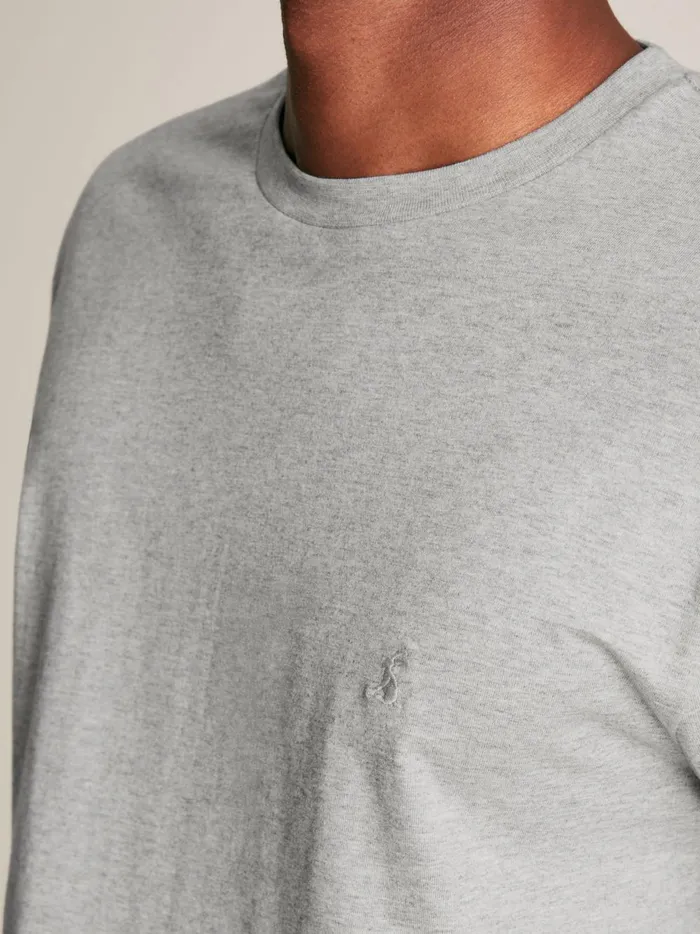 Joules Tops and Tshirts Men Grey Plain Jersey Crew Neck TShirt