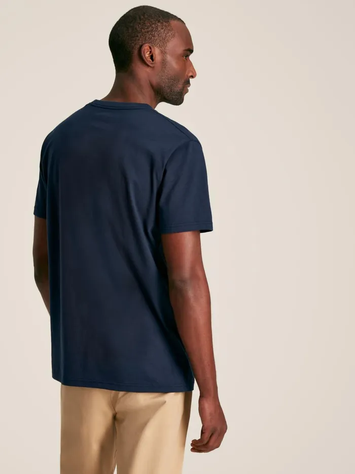 Joules Tops and Tshirts Men Navy Plain Jersey Crew Neck TShirt
