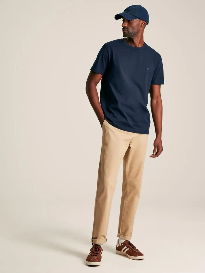 Joules Tops and Tshirts Men Navy Plain Jersey Crew Neck TShirt