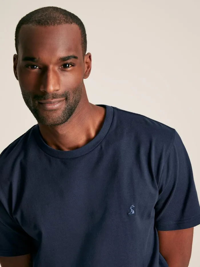 Joules Tops and Tshirts Men Navy Plain Jersey Crew Neck TShirt