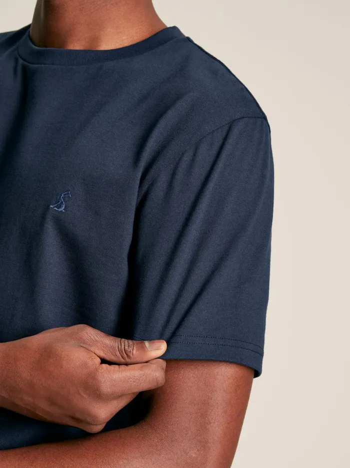 Joules Tops and Tshirts Men Navy Plain Jersey Crew Neck TShirt