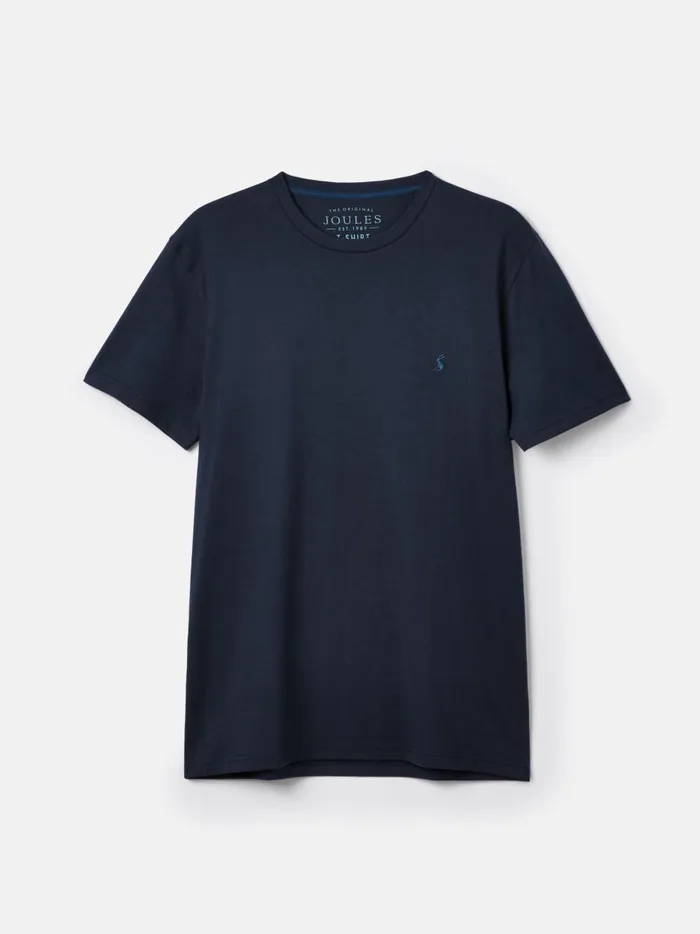 Joules Tops and Tshirts Men Navy Plain Jersey Crew Neck TShirt