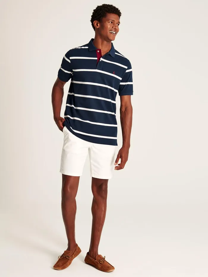 Joules Tops and Tshirts Men NavyWhite Classic Fit Striped Polo Shirt