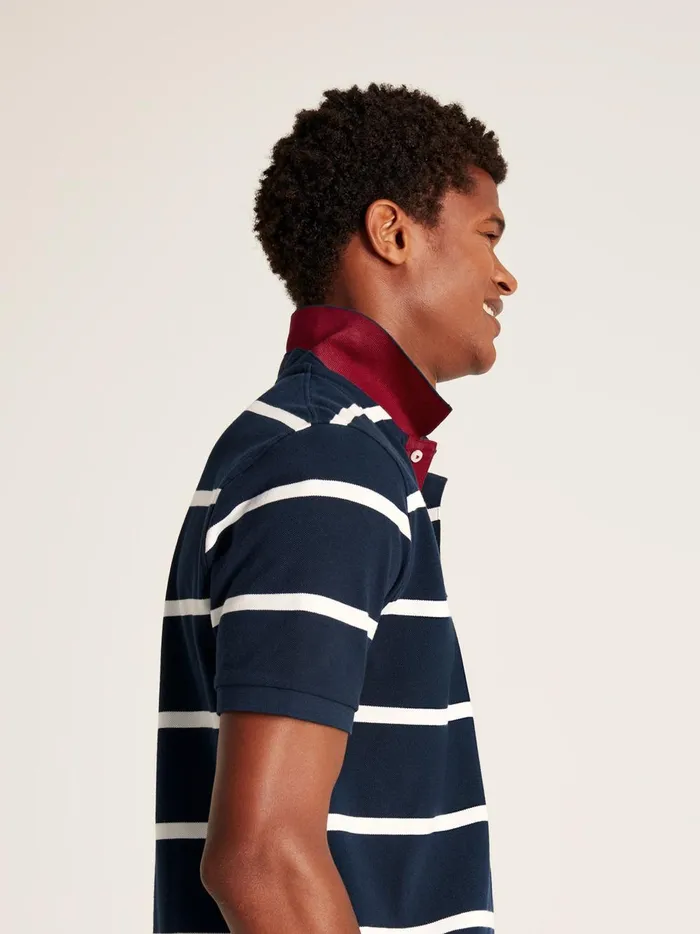 Joules Tops and Tshirts Men NavyWhite Classic Fit Striped Polo Shirt
