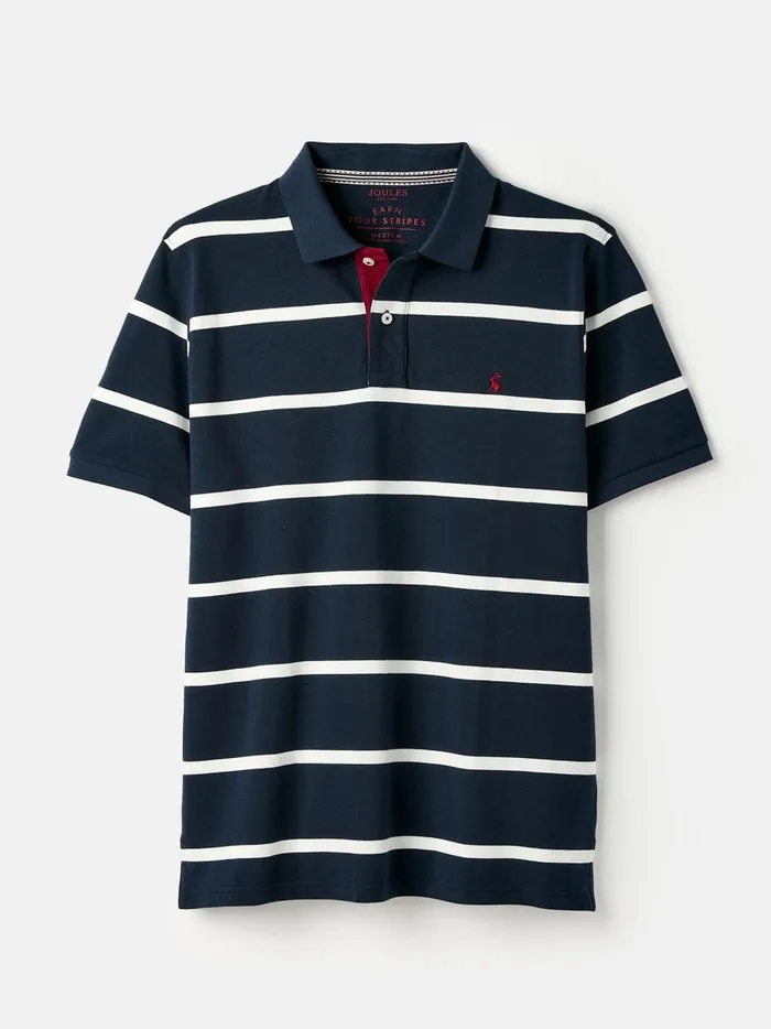 Joules Tops and Tshirts Men NavyWhite Classic Fit Striped Polo Shirt
