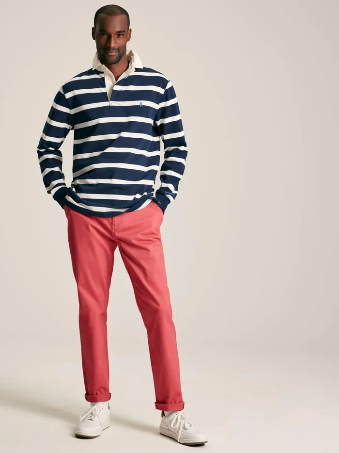 Joules Tops and Tshirts Men NavyWhite Striped Rugby Shirt