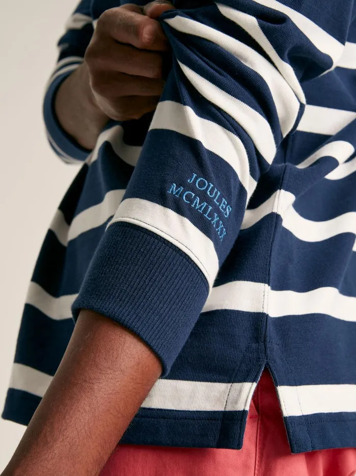 Joules Tops and Tshirts Men NavyWhite Striped Rugby Shirt
