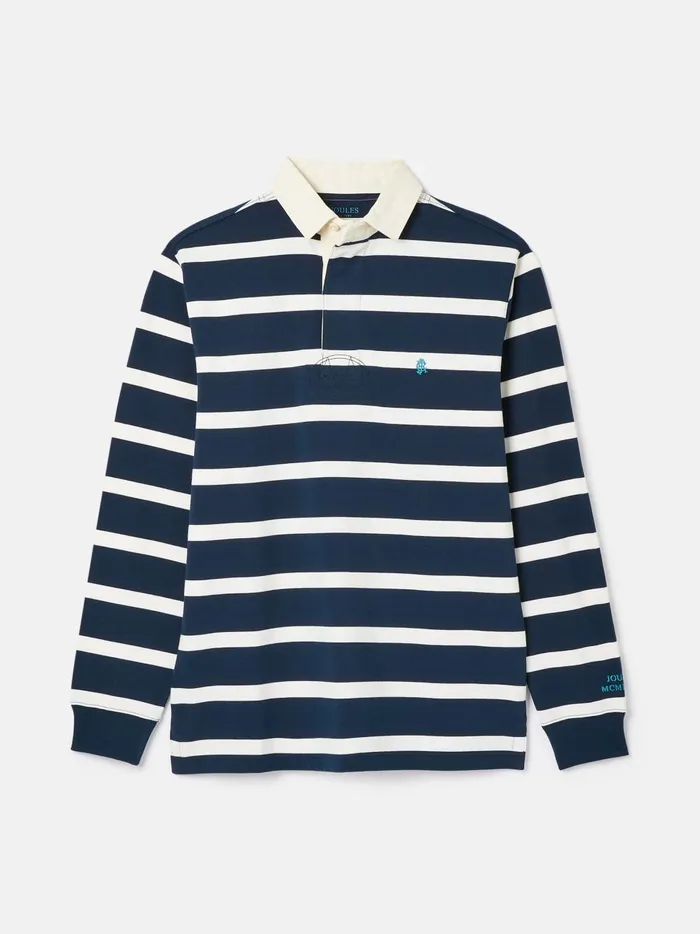 Joules Tops and Tshirts Men NavyWhite Striped Rugby Shirt