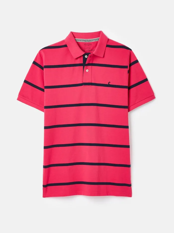 Joules Tops and Tshirts Men PinkNavy Classic Fit Striped Polo Shirt
