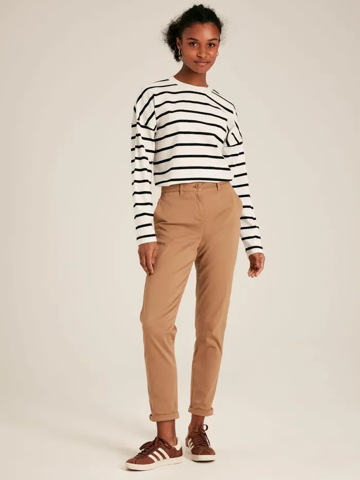 Joules Tops Women BlackCream Long Sleeve Dropped Shoulder Top