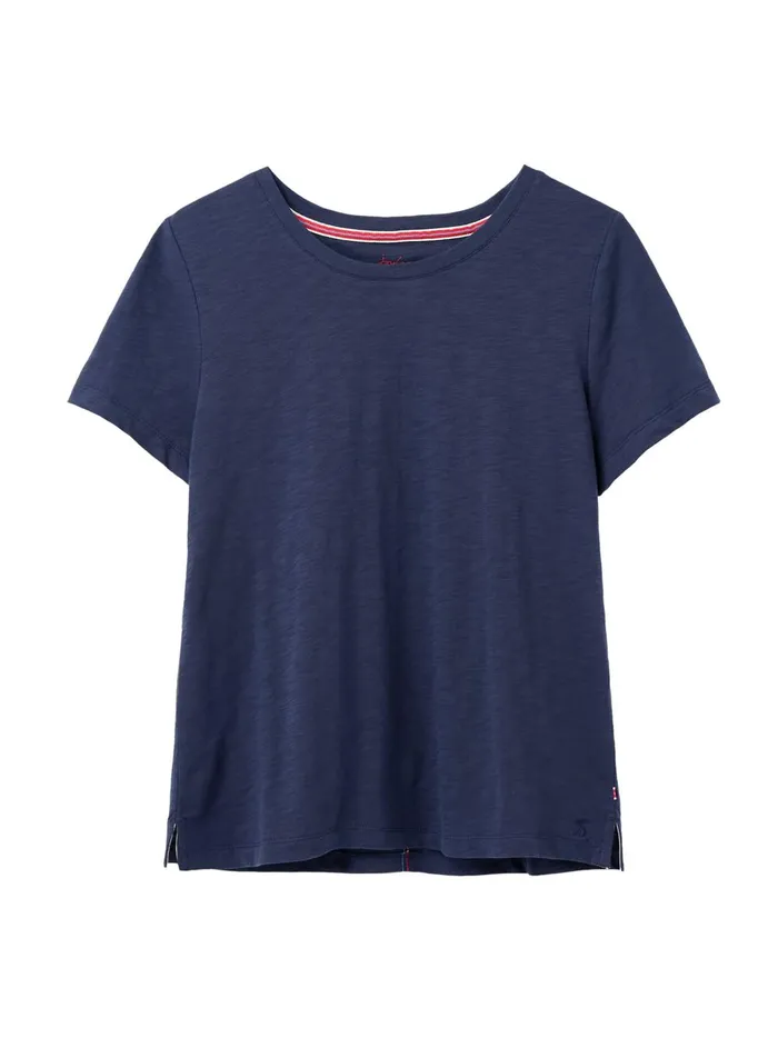 Joules Tops Women Blue Carley Solid Classic Crew TShirt
