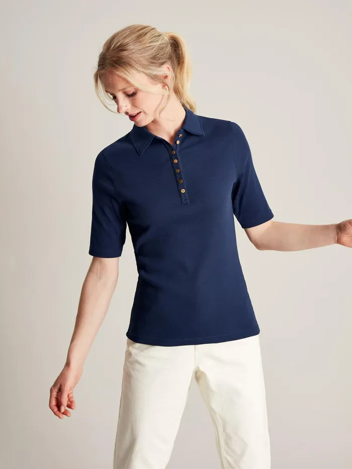 Joules Tops Women Blue Harriett Ribbed Henley Top