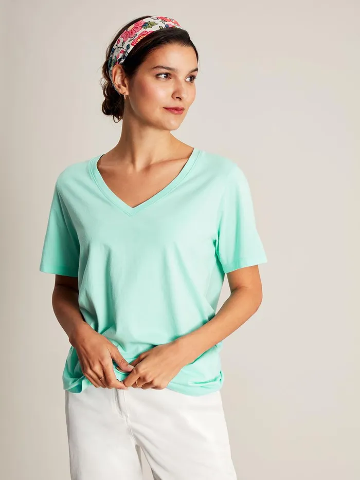 Joules Tops Women Blue V Neck Tshirt