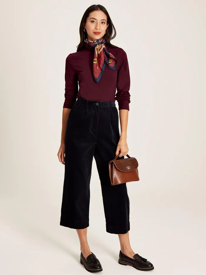 Joules Tops Women Burgundy Red Roll Neck Top