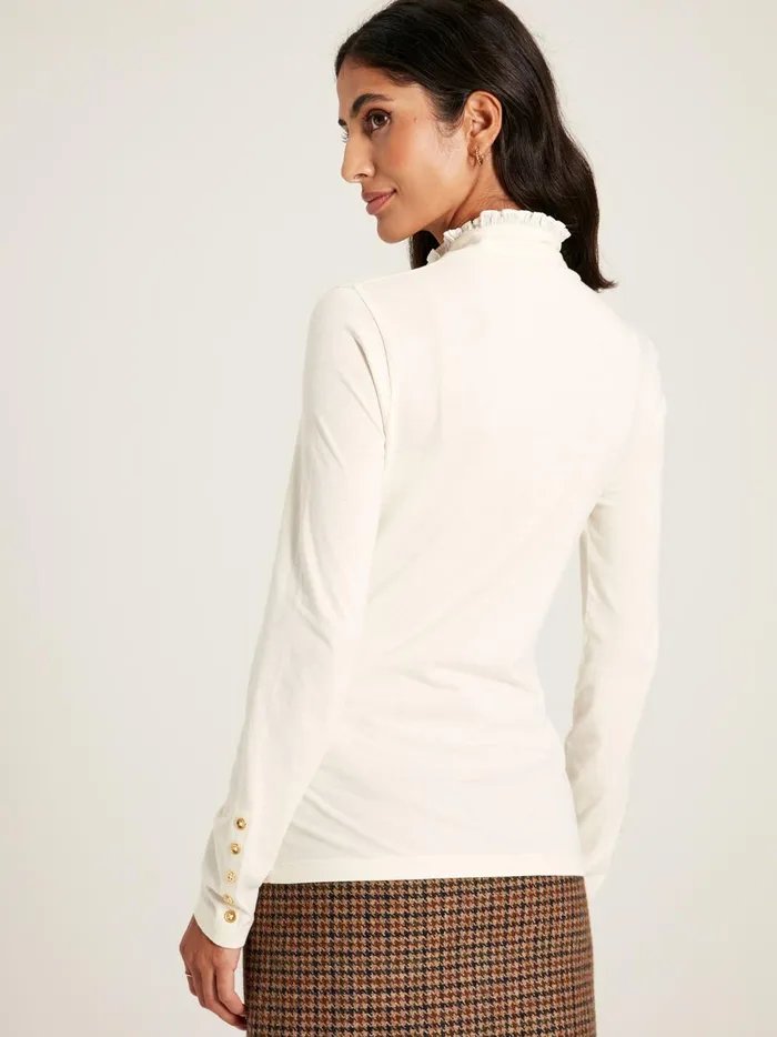 Joules Tops Women Cream Long Sleeve High Neck Jersey Top