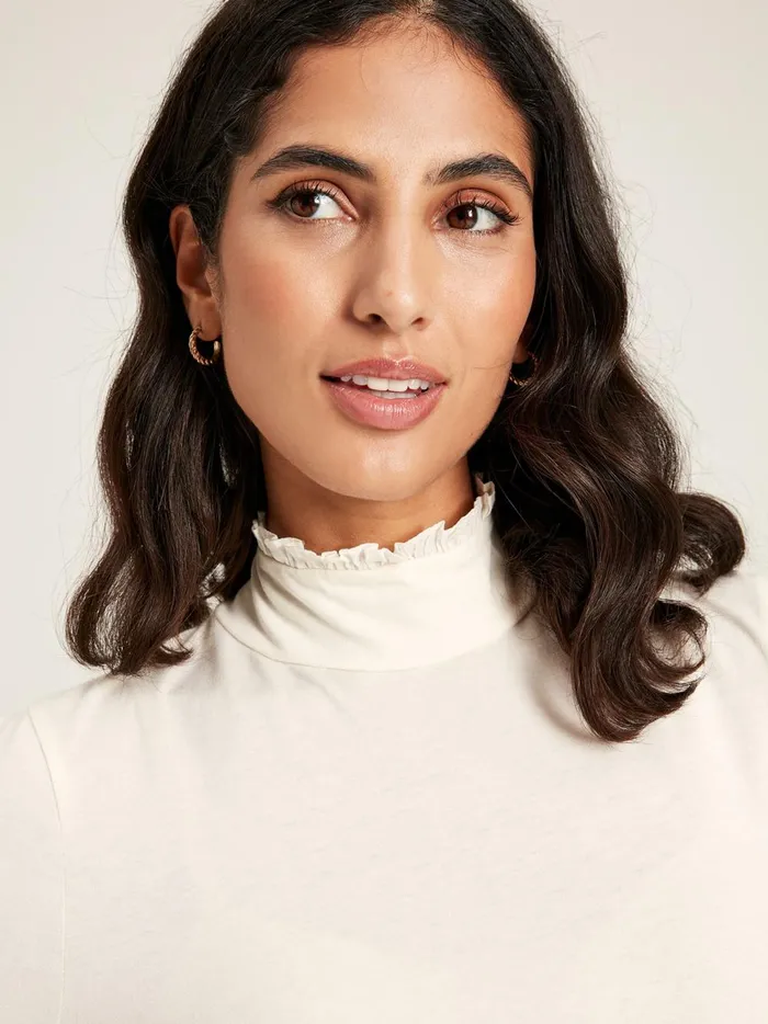 Joules Tops Women Cream Long Sleeve High Neck Jersey Top