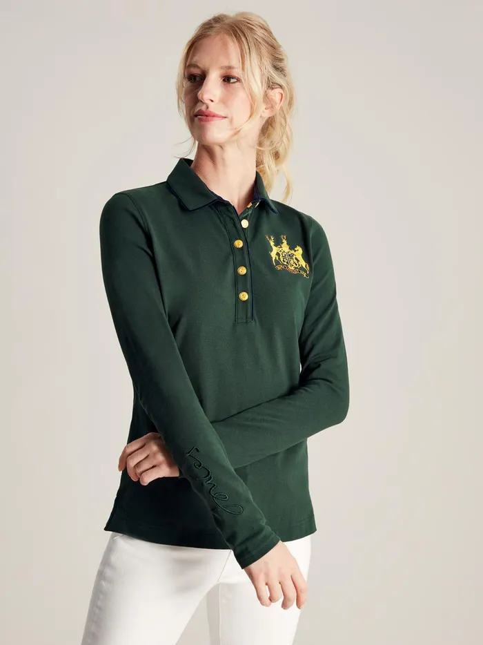 Joules Tops Women Green Long Sleeve Polo Shirt