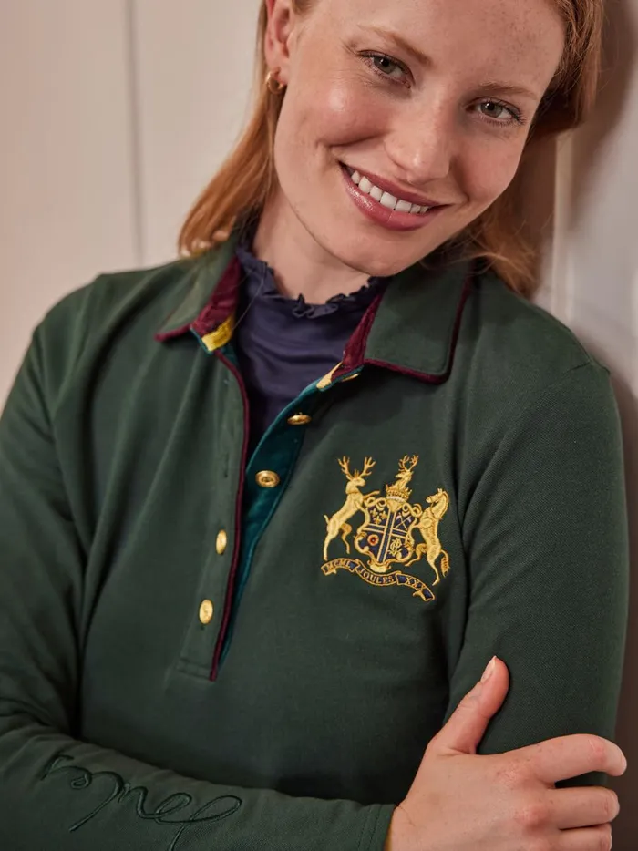 Joules Tops Women Green Long Sleeve Polo Shirt
