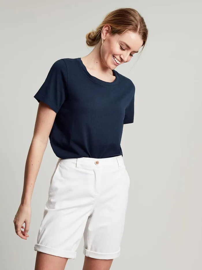 Joules Tops Women Navy Blue Crew TShirt