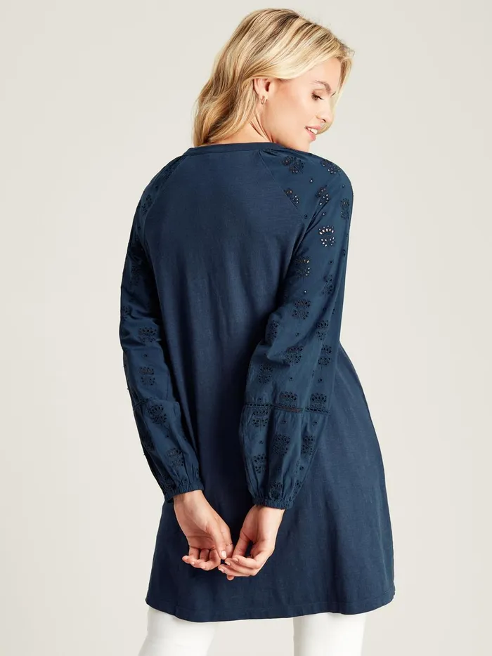 Joules Tops Women Navy BroderieJersey Tunic