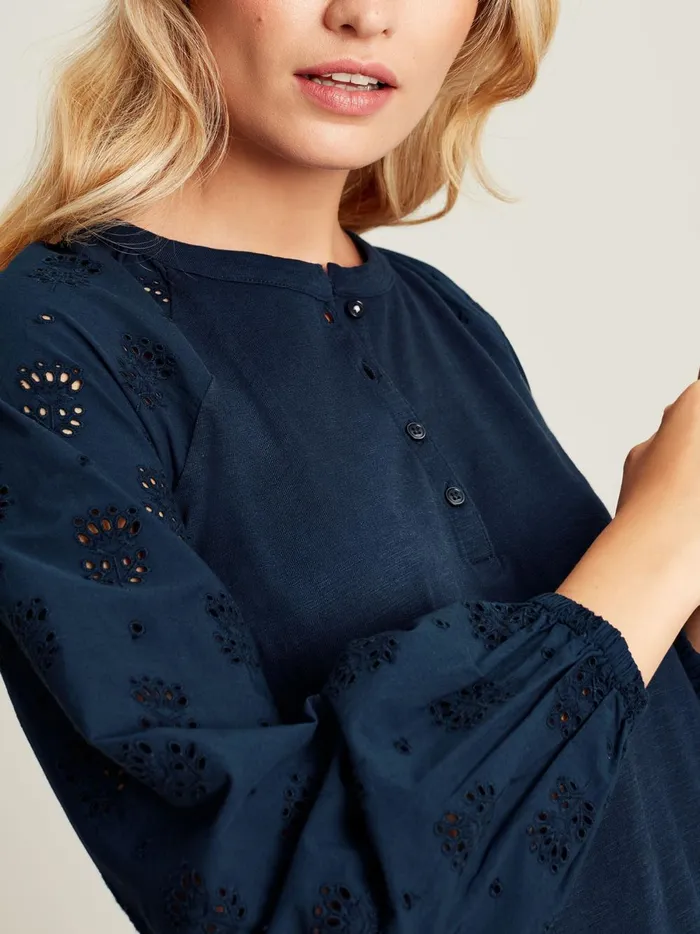 Joules Tops Women Navy BroderieJersey Tunic