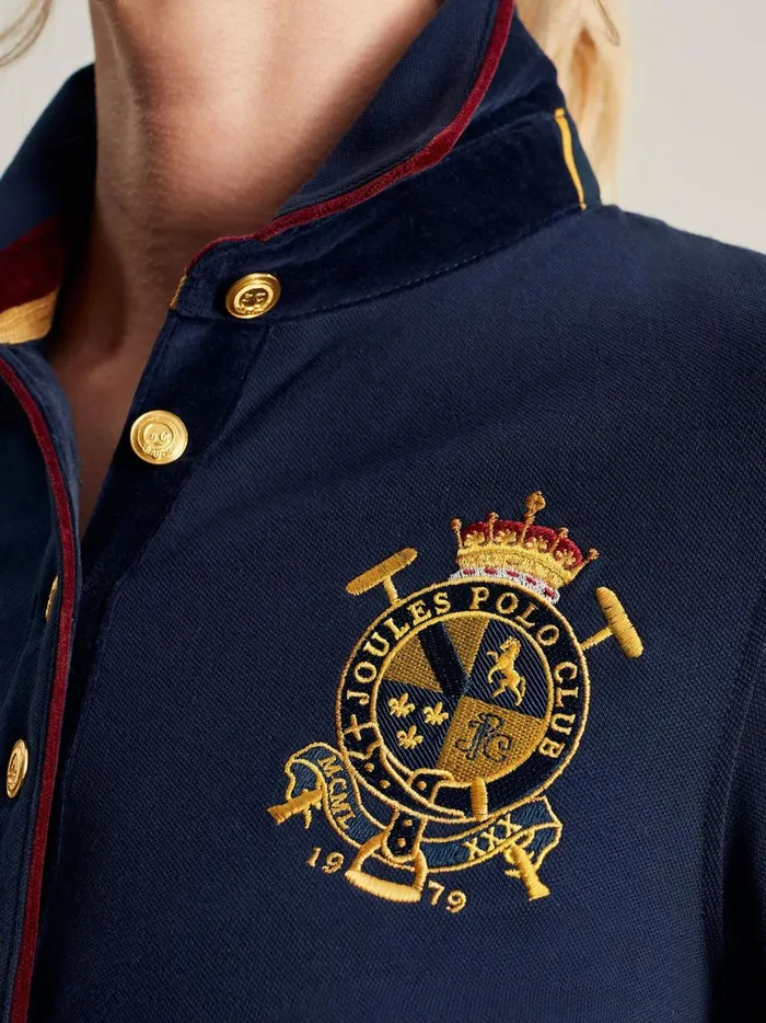 Joules Tops Women Navy Long Sleeve Polo Shirt