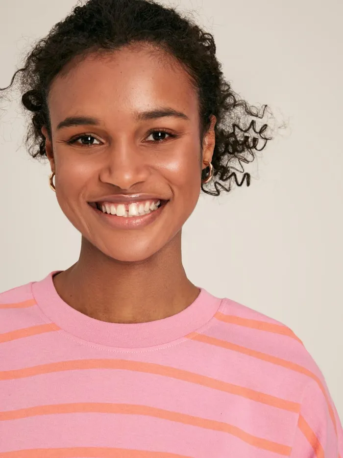 Joules Tops Women Pink Long Sleeve Dropped Shoulder Top