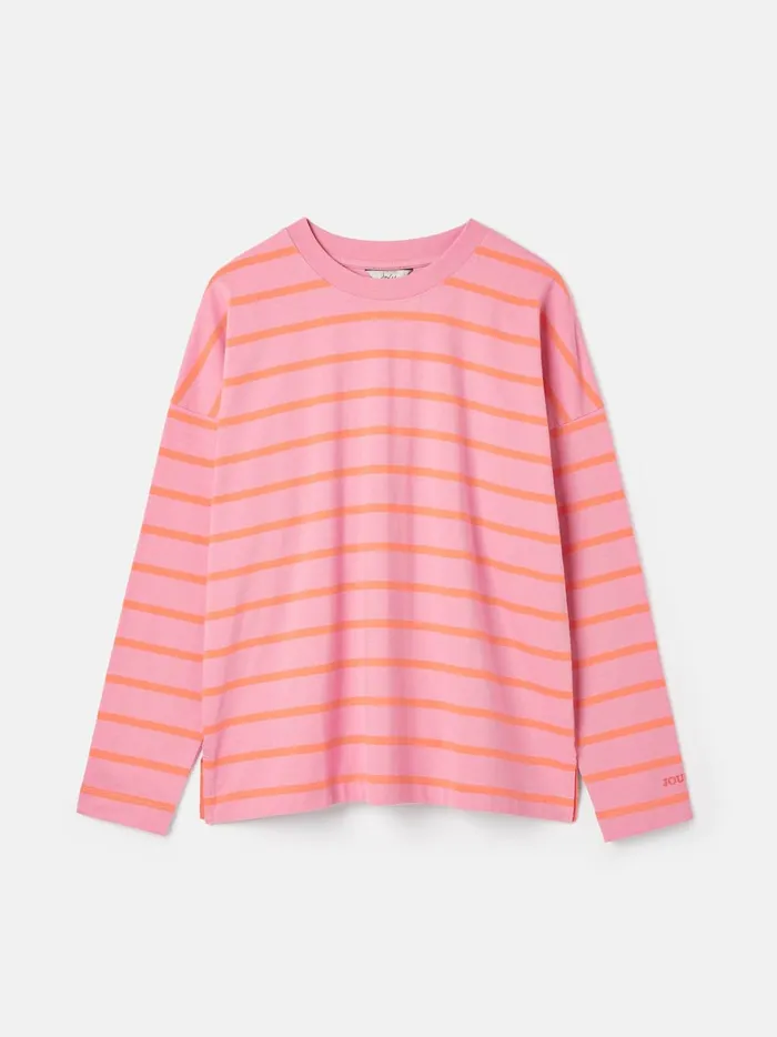 Joules Tops Women Pink Long Sleeve Dropped Shoulder Top