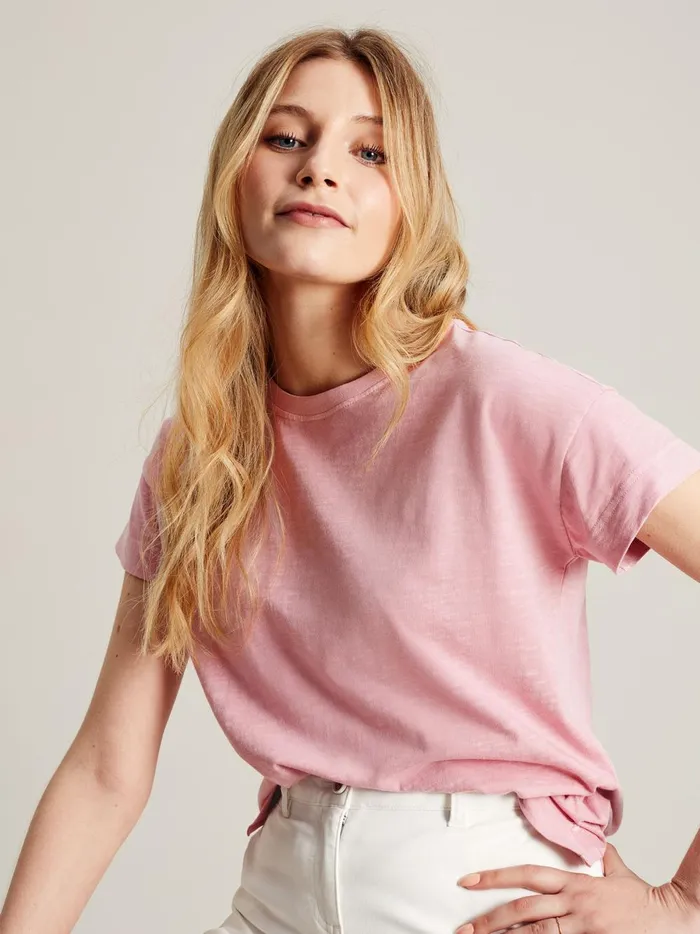 Joules Tops Women Pink Short Sleeve TShirt
