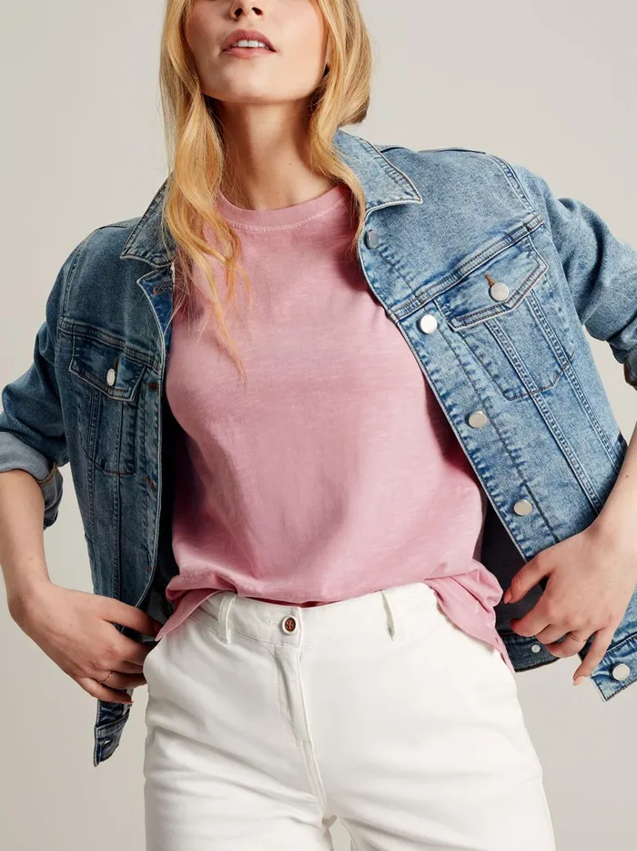 Joules Tops Women Pink Short Sleeve TShirt