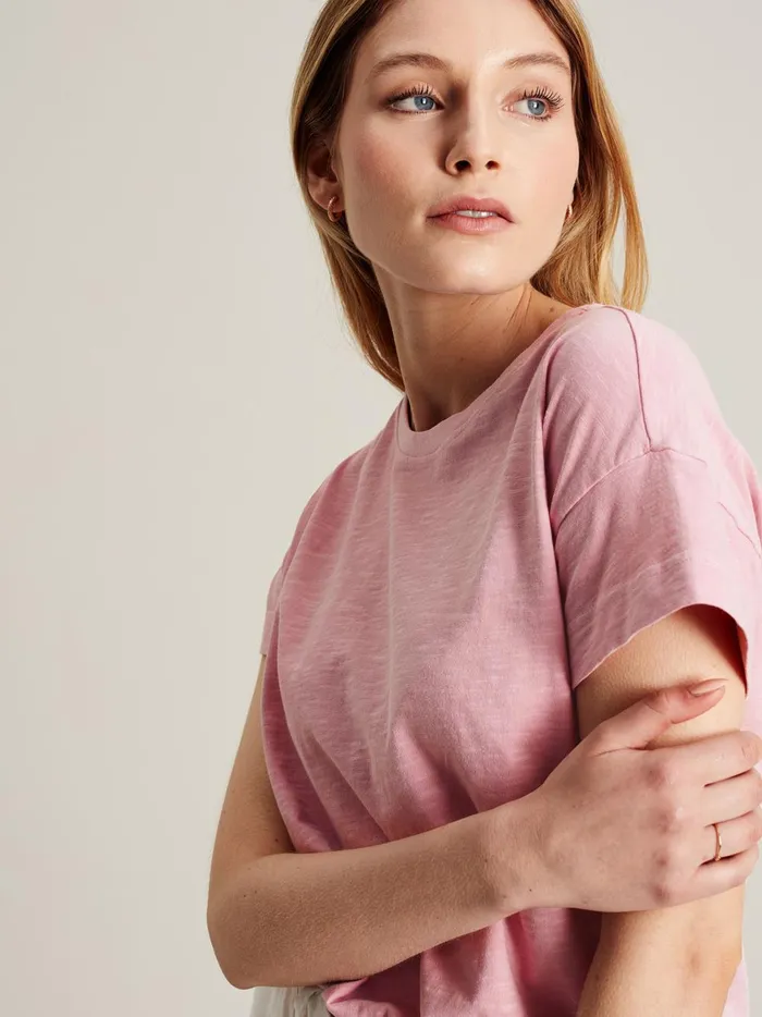 Joules Tops Women Pink Short Sleeve TShirt