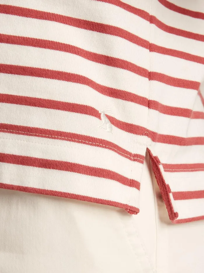 Joules Tops Women Pink Striped Long Sleeve Breton Top