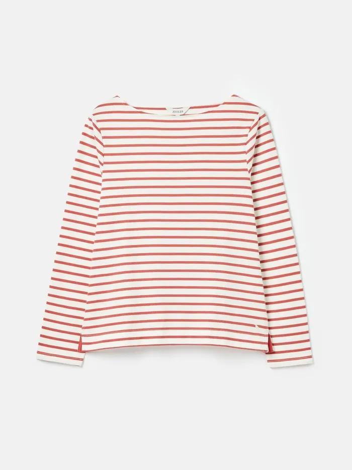 Joules Tops Women Pink Striped Long Sleeve Breton Top