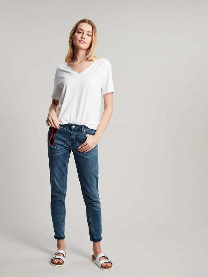 Joules Tops Women White V Neck Tshirt
