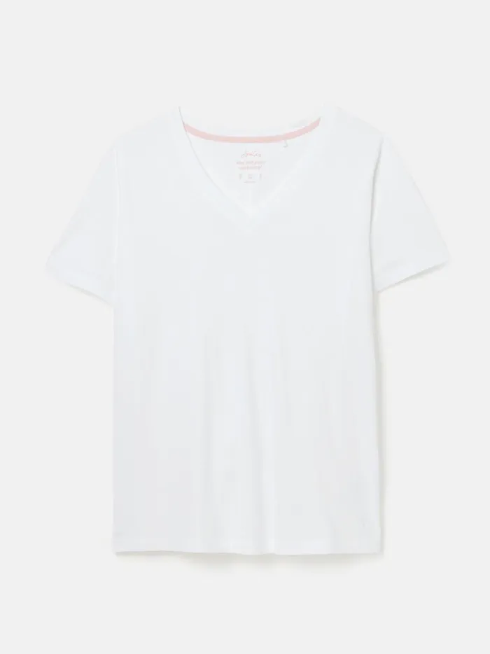 Joules Tops Women White V Neck Tshirt