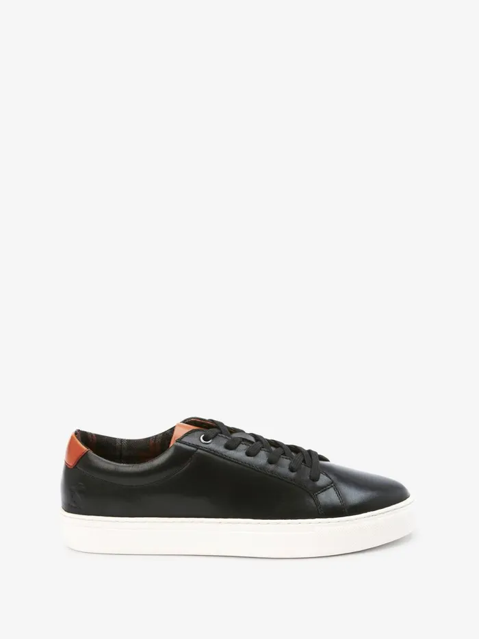 Joules Trainers Men Black Leather Trainers
