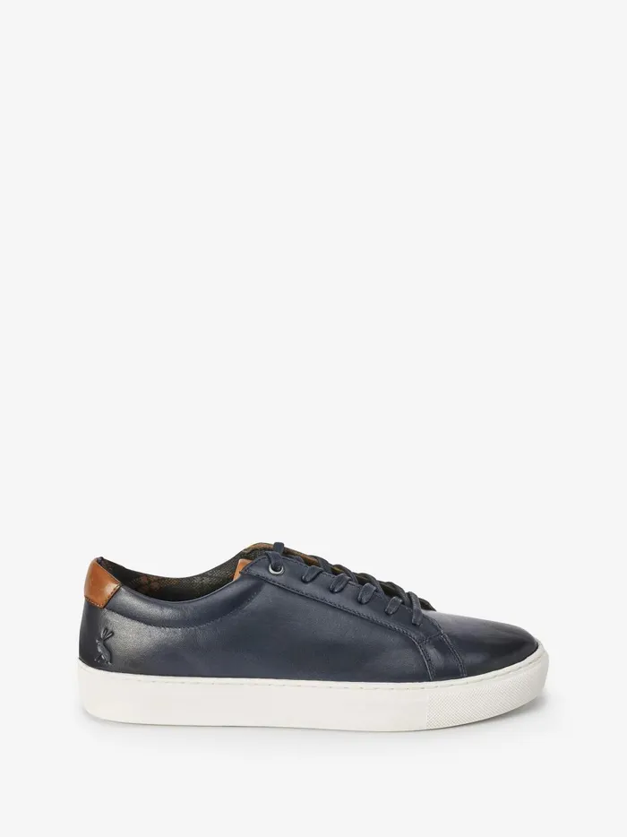 Joules Trainers Men Navy Blue Leather Trainers