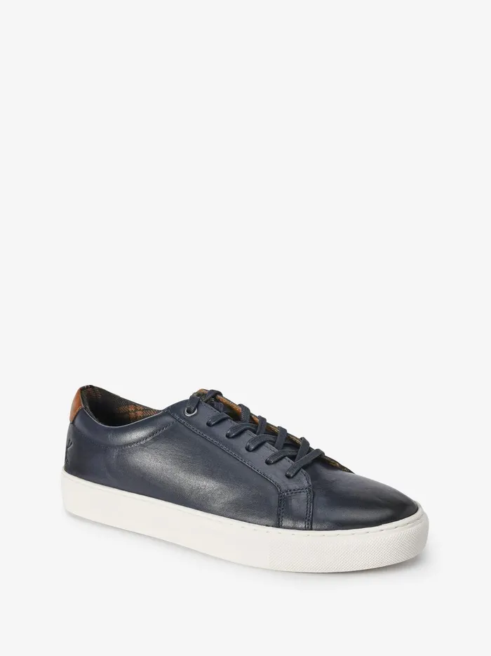 Joules Trainers Men Navy Blue Leather Trainers