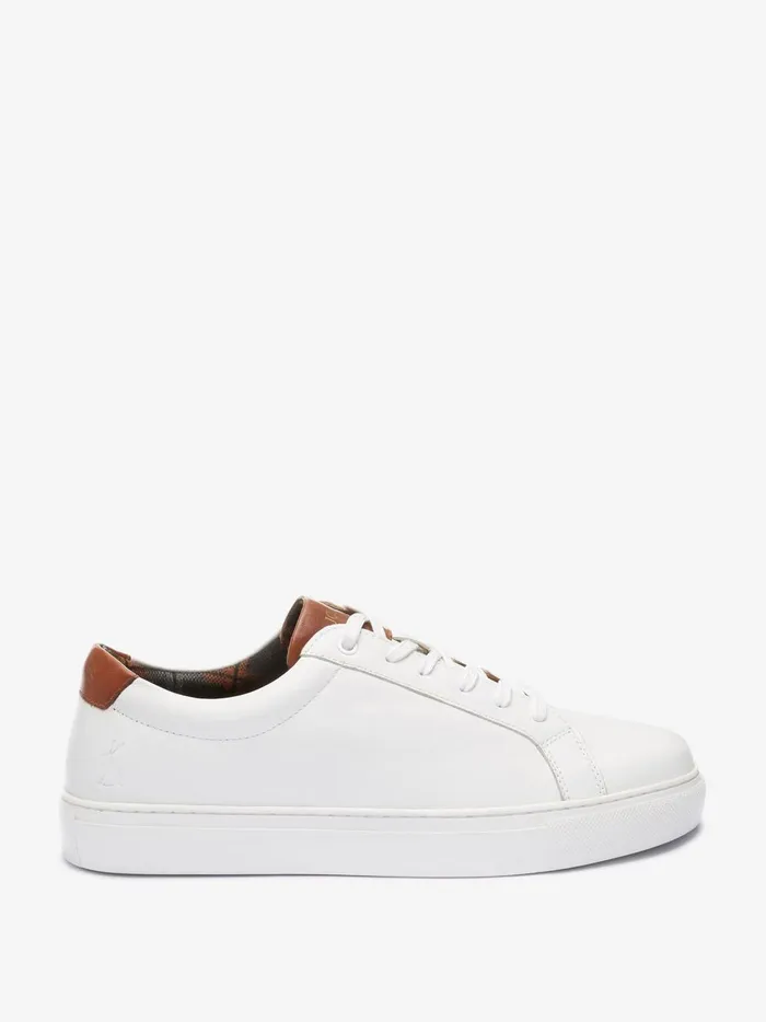 Joules Trainers Men White Leather Trainers