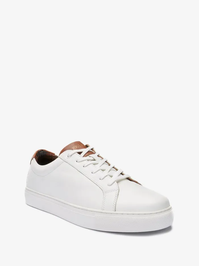 Joules Trainers Men White Leather Trainers