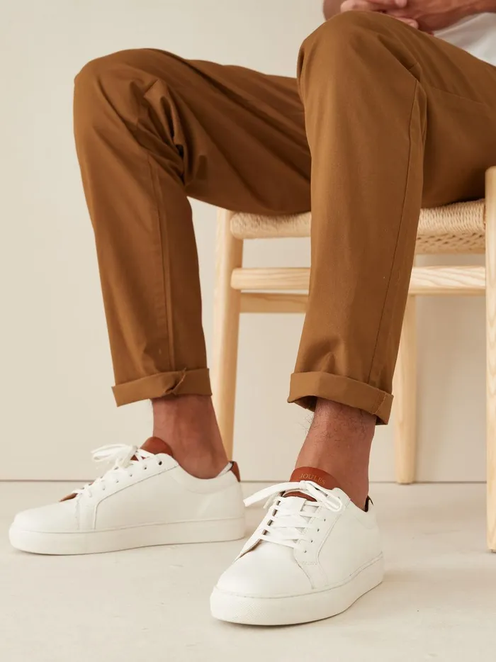 Joules Trainers Men White Leather Trainers
