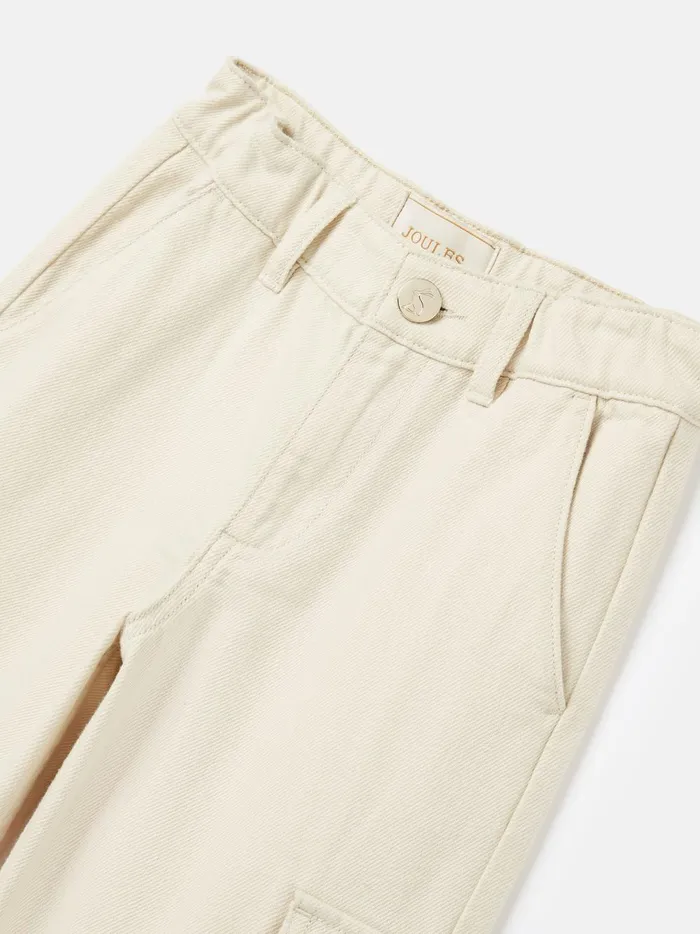 Joules Trousers and Leggings Girls Beige Cargo Wide Leg Trousers