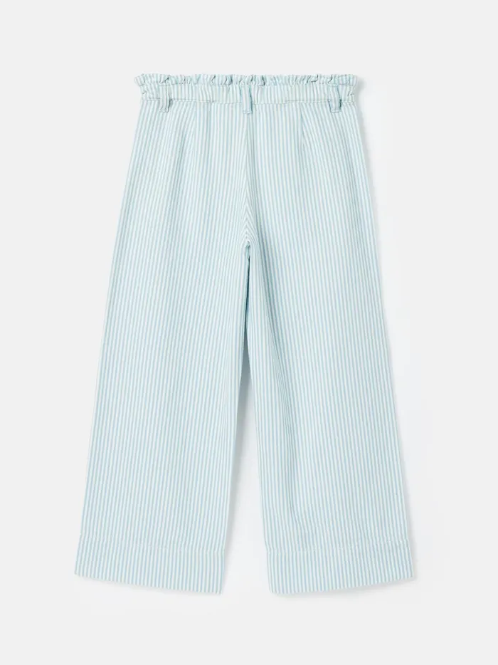 Joules Trousers and Leggings Girls Blue Striped Wide Leg Trousers