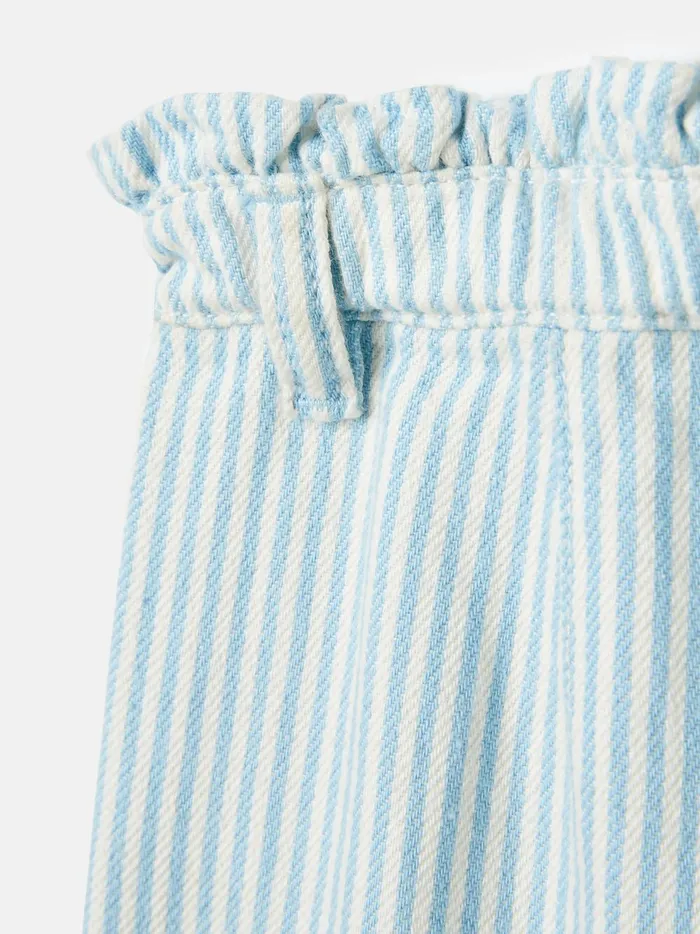 Joules Trousers and Leggings Girls Blue Striped Wide Leg Trousers