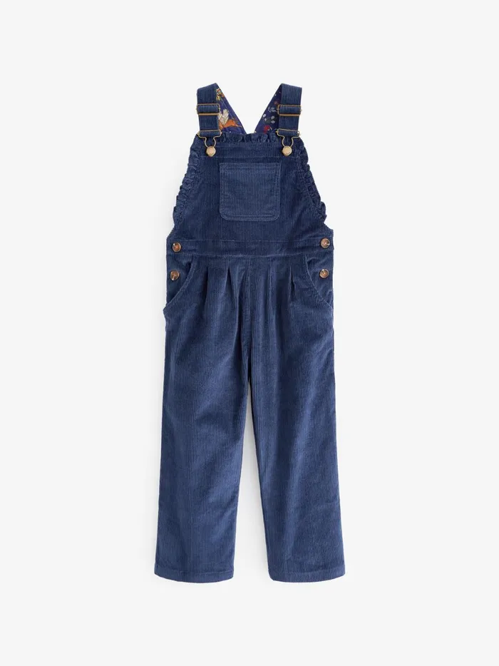 Joules Trousers and Leggings Girls Navy Blue Cord Dungarees
