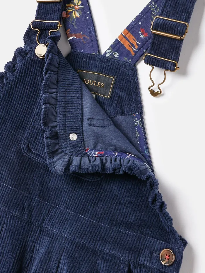 Joules Trousers and Leggings Girls Navy Blue Cord Dungarees