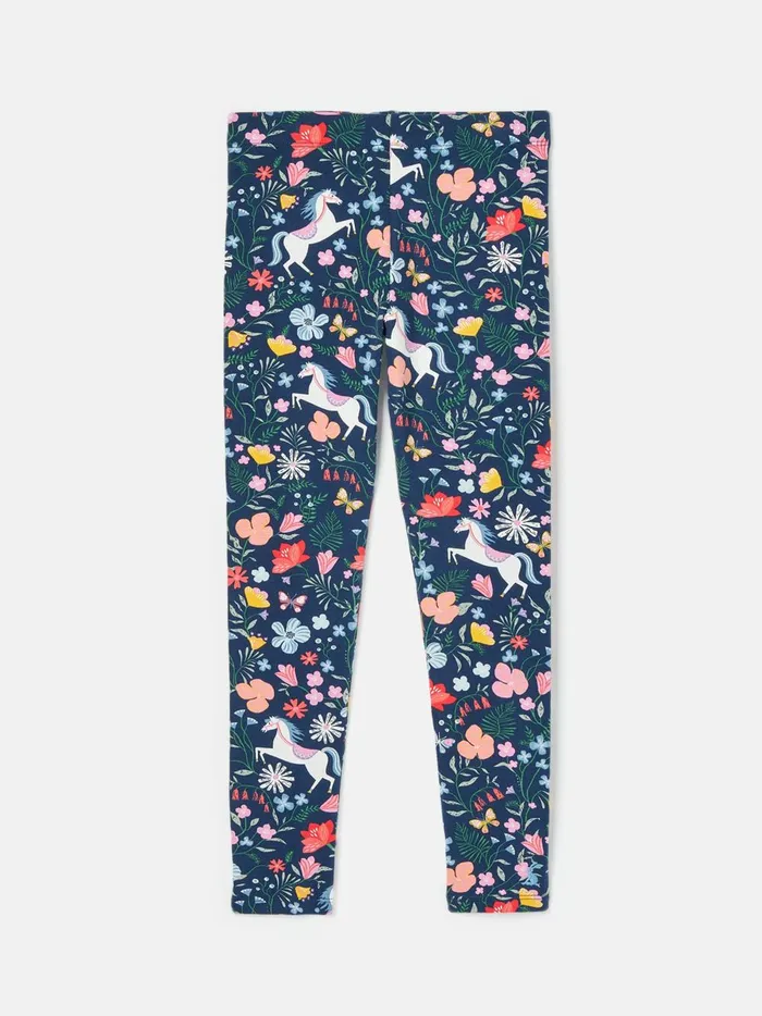 Joules Trousers and Leggings Girls Navy Blue Printed Jersey Leggings