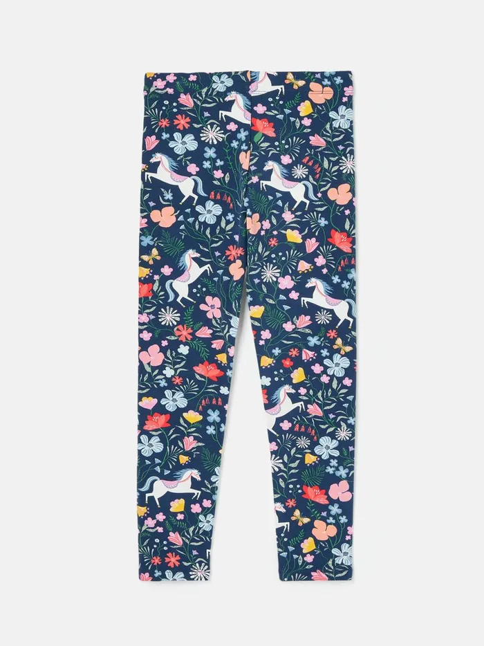 Joules Trousers and Leggings Girls Navy Blue Printed Jersey Leggings