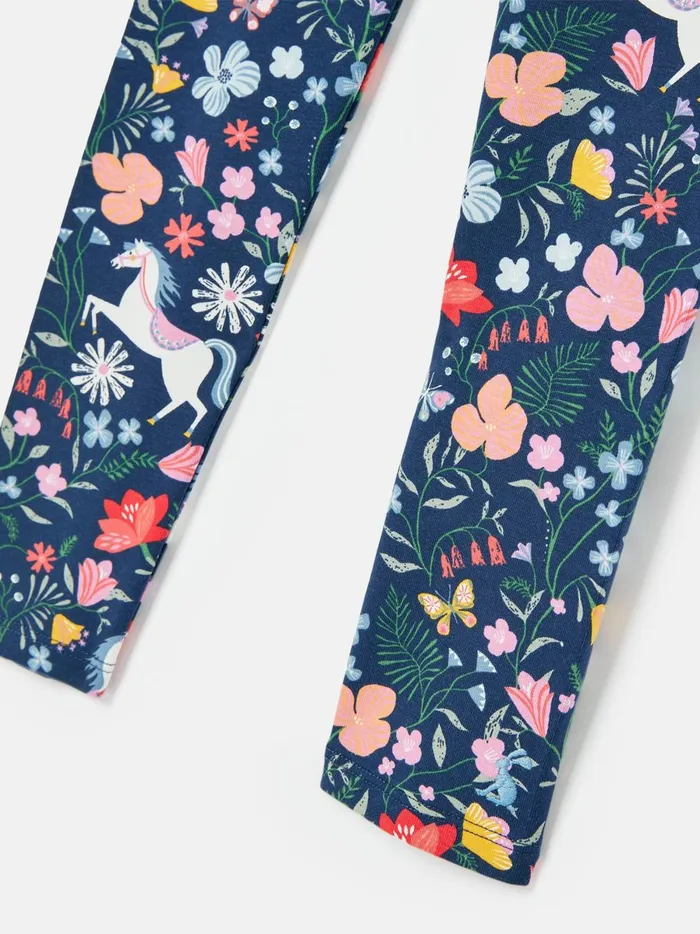 Joules Trousers and Leggings Girls Navy Blue Printed Jersey Leggings